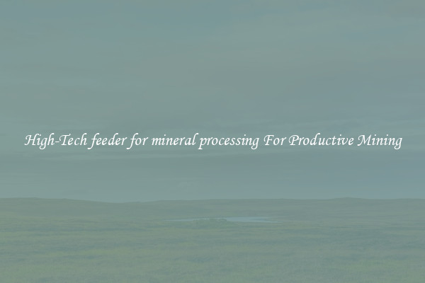 High-Tech feeder for mineral processing For Productive Mining
