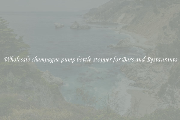 Wholesale champagne pump bottle stopper for Bars and Restaurants