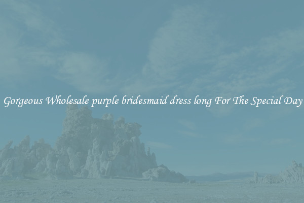 Gorgeous Wholesale purple bridesmaid dress long For The Special Day