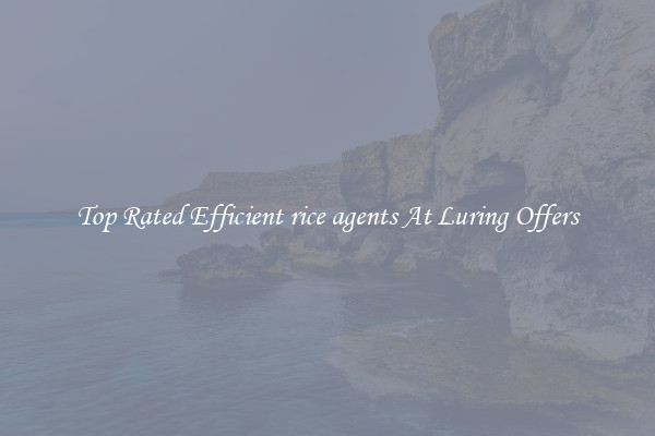 Top Rated Efficient rice agents At Luring Offers