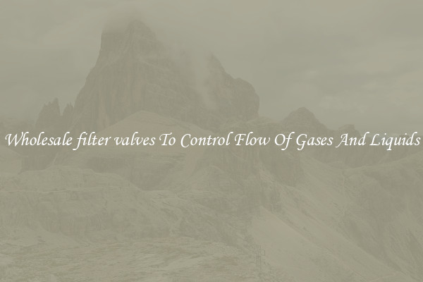 Wholesale filter valves To Control Flow Of Gases And Liquids
